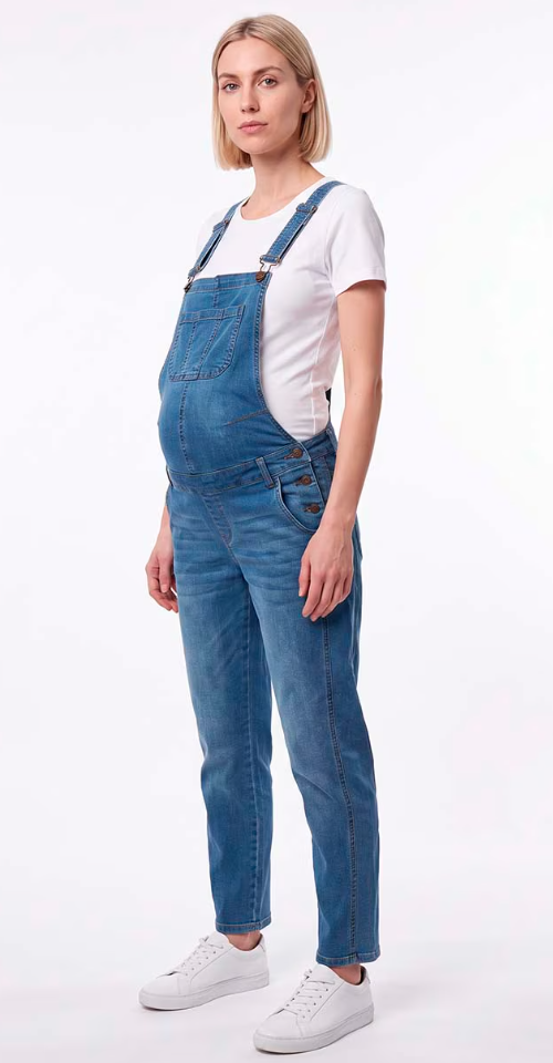 Maternity denim overall