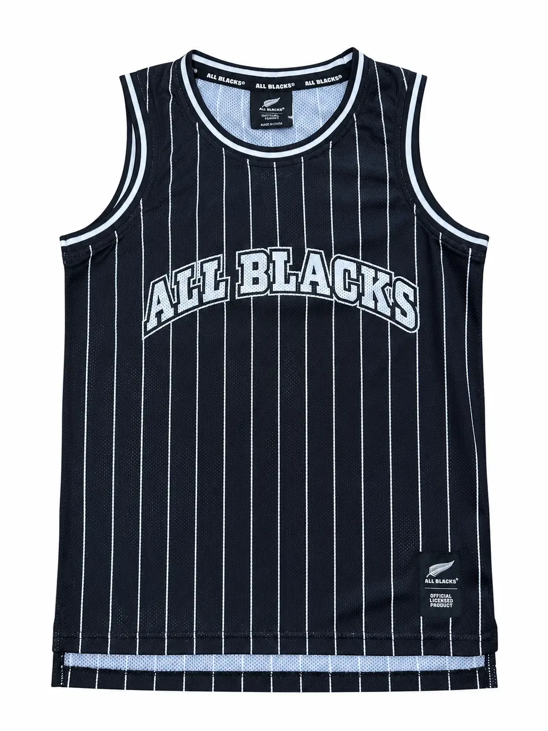 All Blacks pinstripe basketball jersey