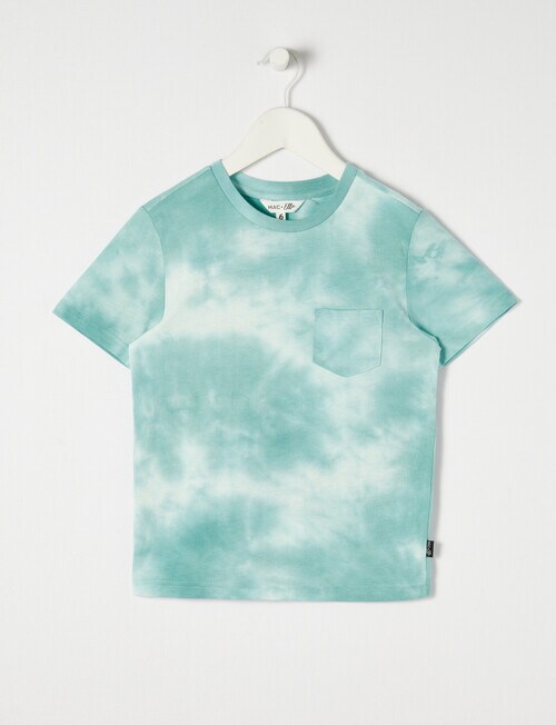 Aqua tie-dye tee