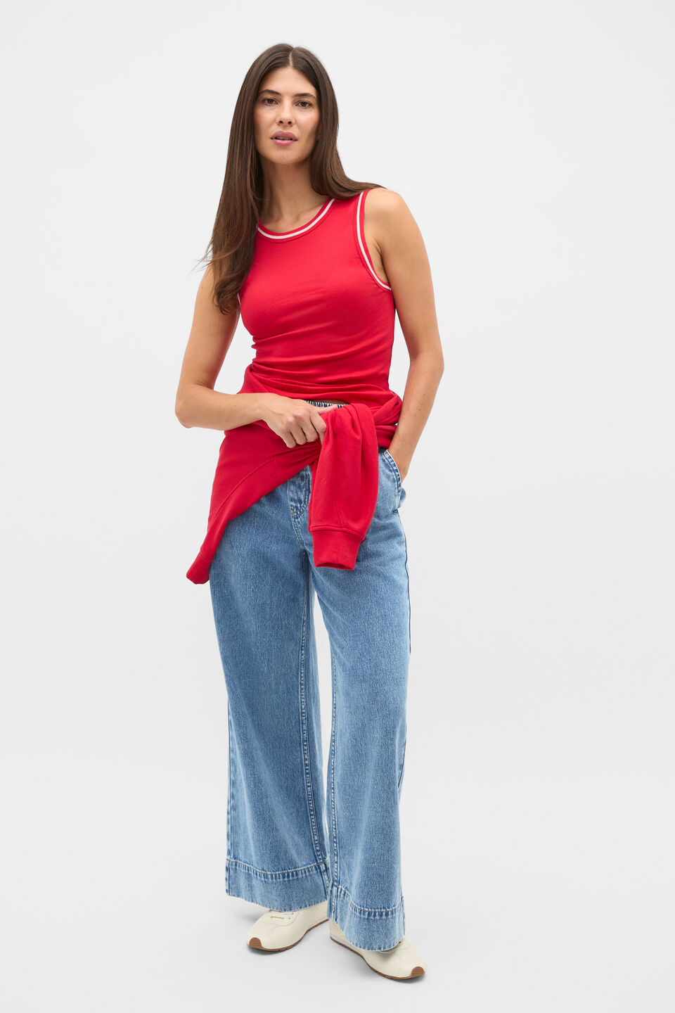 Red knit tank