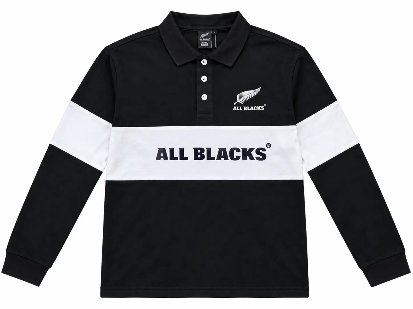 All Blacks long-sleeve rugby polo