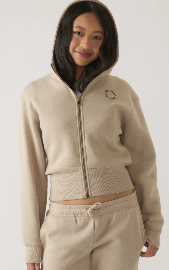 Cropped zip hoodie