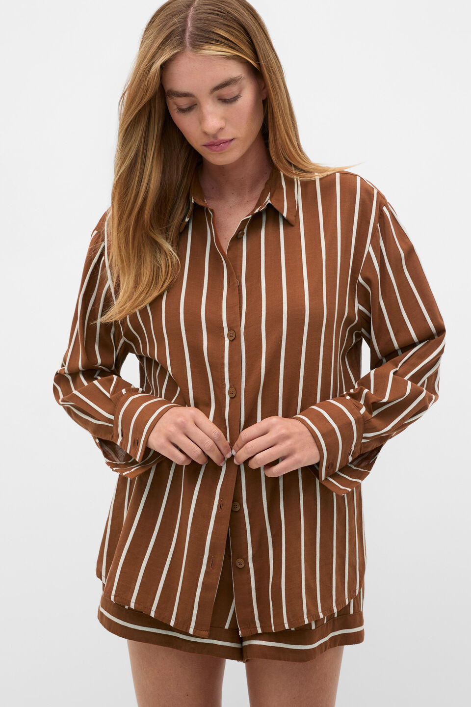 Brown striped shirt