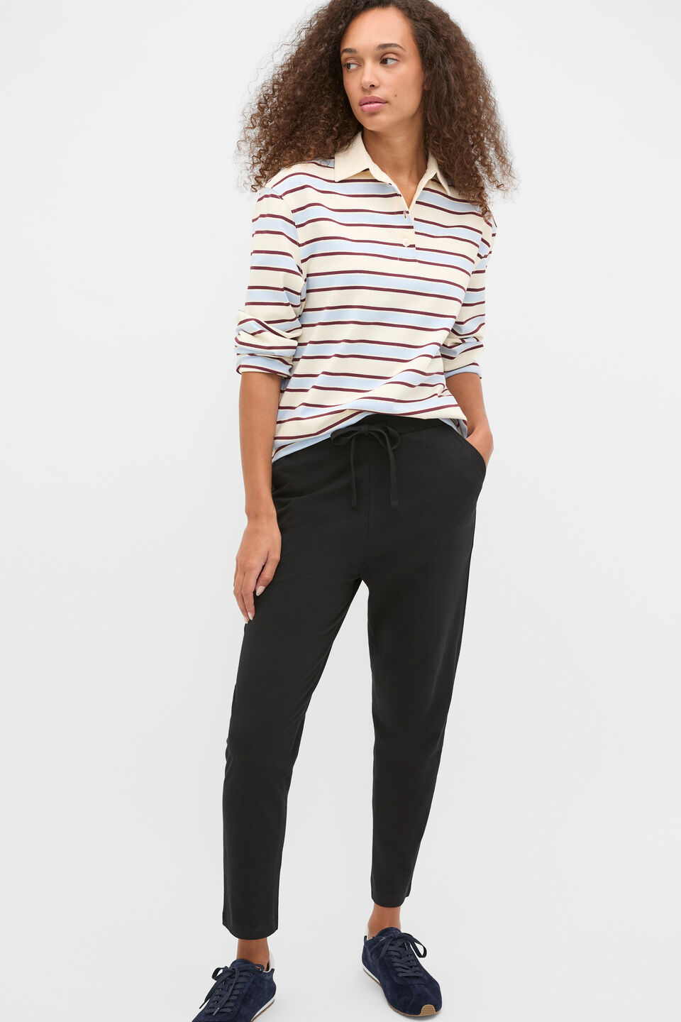 Striped polo and trouser