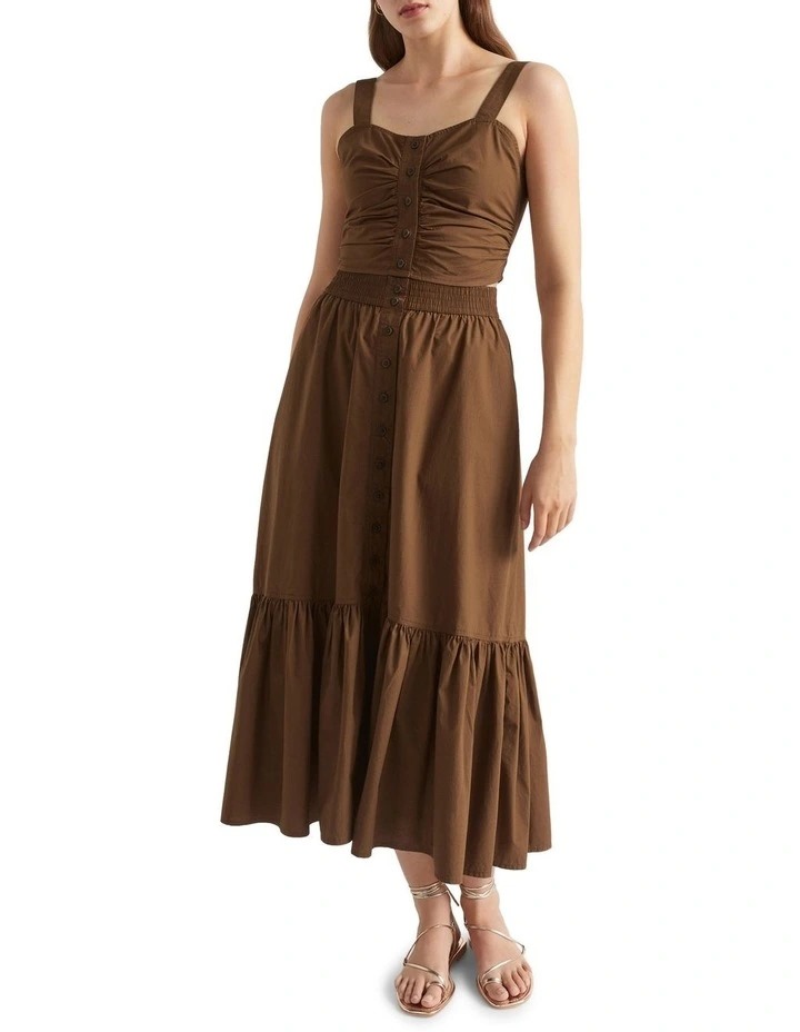 Brown tiered dress