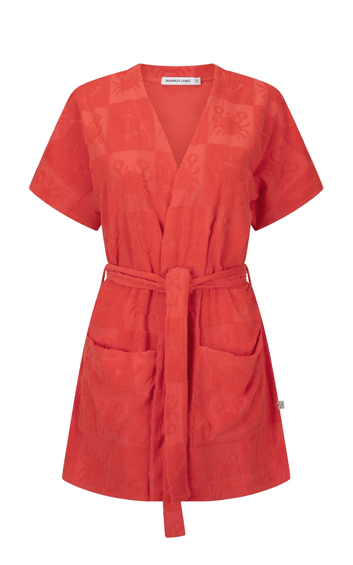 Red belted dress