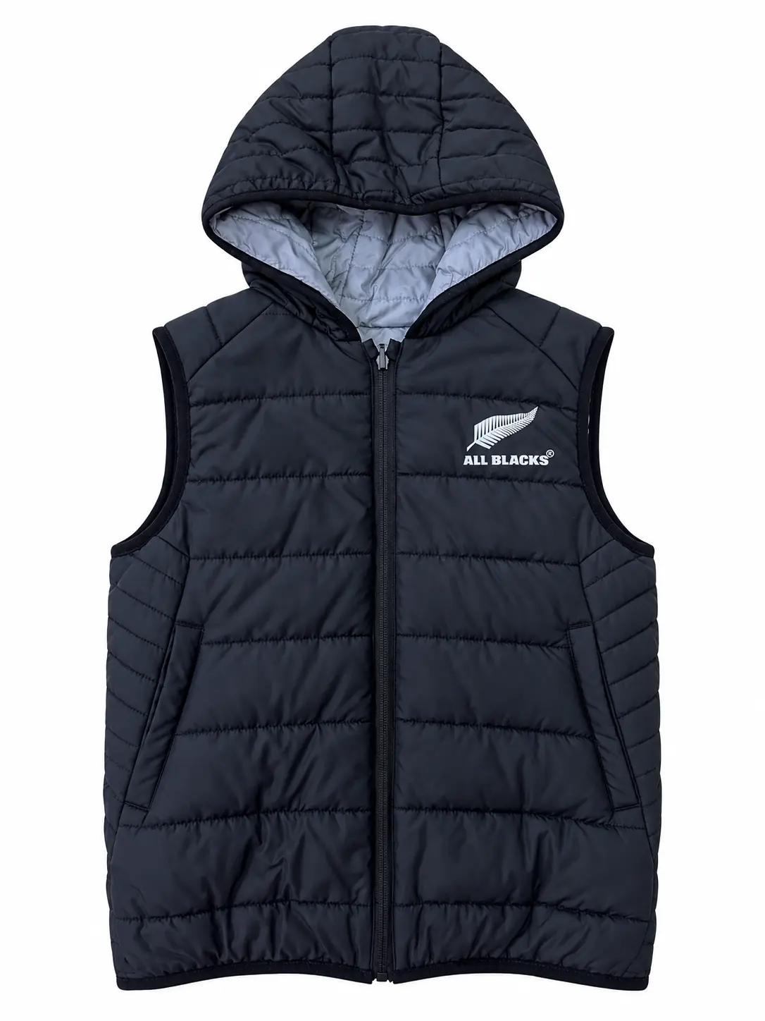 All Blacks hooded quilted vest