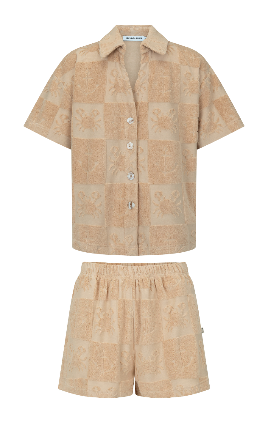 Printed shirt and short set