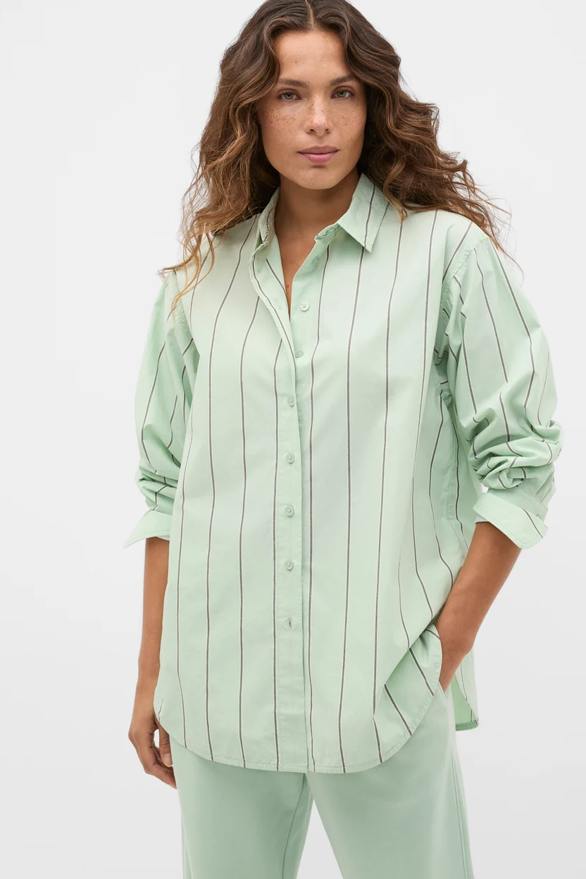 Green striped shirt