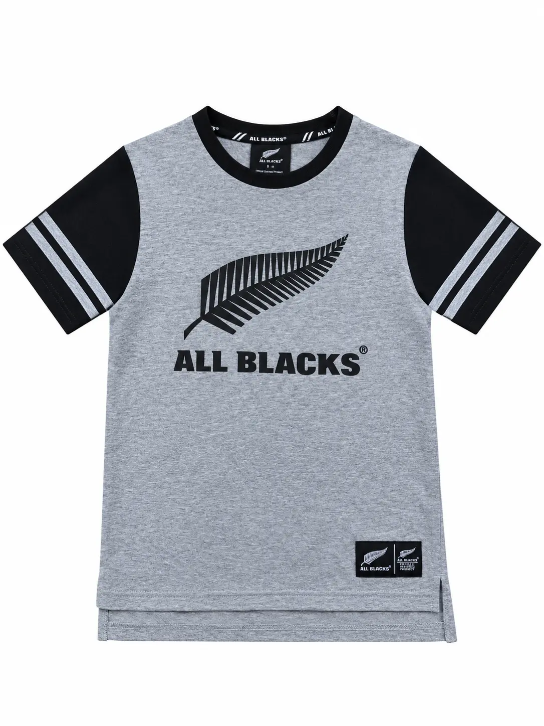 All Blacks grey contrast-sleeve tee
